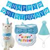 SSKHE Set di Cappello, Sciarpa e Striscione per Compleanno di Cane e Gatto, Abbigliamento e Accessori Bandana per Cane e Gatto di Piccola Taglia, Mini Cappelli di Festa per Animali Giocattolo, Outfit