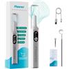 FLUOREV Idropulsore elettrico con spazzolino da denti - Irrigatore dentale per pulizia interdentale, elimina i residui alimentari e la placca, cura delle gengive (grigio)