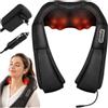 KRUMAD Massaggiatore elettrico per collo, massaggiatore con calore per schiena, collo, spalle, cuscino massaggiante, cintura massaggiante, massaggio per auto e casa, regalo rilassante