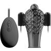 Future of your pleasure Sensual FOPS Anello Vibrante per Pene 9,8cm ABS TPR Nero 20 Modalità Doppia Vibrazione con Telecomando a Filo Cock Ring per Coppie Sex Toy Uomo Donna N05-18