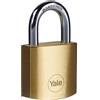 Yale Y110B/30/115/1/B Lucchetto in Ottone 30 mm, Cilindro a 4 Pin con Doppio Blocco, Arco in Acciaio Temprato Antitaglio, Resistente alla Corrosione, Ideale per Armadietti, Zaini e Uso Interno