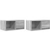 Mhdvray Set di 2 mobili TV sospesi, colore grigio Sonoma, montaggio a parete, in legno, per soggiorno, 60 x 31 x 25,5 cm