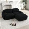 Kuczn Divano modulare angolare in corduroy, divano senza ossa, divano con funzione letto, in schiuma ad alta densità 32D, design seduta profonda, fondo antiscivolo, per soggiorno e camera da letto