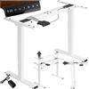 tectake® Telaio per Scrivania Regolabile in Altezza, 110-168 x 60 x 60-125 cm, 2 Motori Elettrici 52W cad, Memoria Posizioni, Tavolo Ufficio, Scrivania Gaming, Studio, Capacità max 100 kg - Bianco