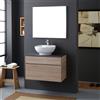 Kiamami Valentina - Mobile bagno sospeso da 80cm con top antracite in ceramica Sole