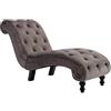 vidaXL Sdraio Imbottita Morbida Elegante Ergonomica Ottomana Salotto Chaise Lounge Divano Poltrona Arredo Casa Relax Grigia in Velluto
