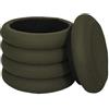 HowHomely Pouf con vano portaoggetti | Puff 37 x 37 x 42 cm | Sgabello verde con contenitore | Pouf ideale per soggiorno, ufficio, corridoio, camera da letto, corridoio