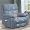 YONISEE Poltrona Relax Elettrica 150° Poltrone Massaggiante Reclinabile Alzapersona Con Poggiapiedi e Riscaldamento, USB+Tipo C, Portabicchieri, Tasche Laterali, Sofa Da Letto Salotto (Blu)