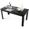 COSTWAY Tavolo da Pranzo 160 x 80 x 76 cm, Rettangolare con Piano Grande e Gambe Robuste per Massimo 8 Persone (Nero)