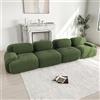 Kuczn Divano modulare angolare in corduroy, divano senza braccioli, con funzione letto, in schiuma ad alta densità 32D, design profondo, fondo antiscivolo, per soggiorno e camera da letto, verde
