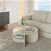 [en.casa] Tavolino Centrale da Salotto Tavolo Basso Rotondo con Ripiano Tavolino da caffè per Soggiorno Area Living Ø80 x 41 cm Color Avena Oatmeal