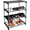 Aevorine Scarpiera a 4 Livelli, Impilabile Scaffale Portascarpe in Metallo, Scarpiera Salvaspazio per 8 Paia di Scarpe, Organizer Scarpe Ripiano per Soggiorno, Corridoio, Camera da Letto (Nero)