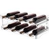 Yuragim Scaffale portabottiglie da frigorifero a 2 ripiani, impilabile, per 8 bottiglie, 38 x 20 cm, in plastica, portabottiglie da cucina, organizer per frigorifero, armadio