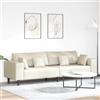 sephironlbb Divano color crema, 250 x 77 x 76 cm, in velluto con nucleo a molle, divano a 4 posti, per soggiorno, con cuscino per lo schienale, design moderno, ideale per salotto e camera degli ospiti