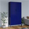 Zentexion Armadio blu navy, 90 x 50 x 180 cm, in acciaio con 4 scomparti regolabili, asta appendiabiti, fessure di ventilazione, stabile, salvaspazio, moderno armadio portaoggetti per camera da letto
