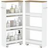 Amveya carrello bagno ruote 2 pezzi bianco stretto 40 x 14 x 80 cm