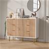 BEIJIALY Cassettiera in Legno 6 Cassetti, credenza per camera da letto, mobile con cassetti per la camera da letto,Maniglie in Metallo,Como Camera da Letto Scandinavo per Soggiorno, Corridoio，100x34x73cm
