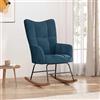 Homgoday Sedia a dondolo in velluto blu poltrona con poggiapiedi poltrona relax poltrona per soggiorno, poltrona, lettura, camera da letto, poltrona, blu, senza poggiapiedi