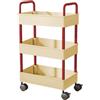 Generisch Carrello portaoggetti a 3 ripiani, con maniglia e ruote, ruote girevoli a 360°, multifunzionale, per cucina, camera da letto, cameretta dei bambini e ufficio (rosso)