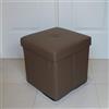 ITALFROM Pouf Cassapanca Sgabello Pouff Contenitore Ecopelle Trapuntato 40X38X38 Marrone - cod.2833