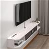 Pmnianhua Mobile TV Galleggiante, Consolle Multimediale da Parete, Supporto TV Galleggiante, Mensola per Intrattenimento con Porta e Spazio di Archiviazione (120 cm, Grigio Bianco)