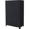 ML DESIGN modern living ML-Design Schedario da Ufficio 75x40x120,5 cm Antracite in Acciaio Mobile a 4 Gambe Armadietto in Metallo 6 Ante 3 Scomparti Interni Armadio Industriale Portadocumenti in Acciaio di Stoccaggio