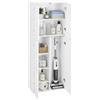 hitsuki Mobiletto Salvaspazio Armadio Portascope (65x30x165 cm) Bianco | Mobile Ripostiglio in Legno per Aspirapolvere (Vano 102x32 cm) | Armadietto Lavanderia con Antea in Vetro
