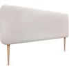 DHOME Testiera Imbottita Liscia con Gambe Arrotondata Luxury Edition per Parete Acustica Testiere Fonoassorbenti Testata Letto Camera da Letto (Silver Nacar, 160cm)