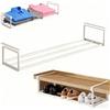 AuraFurn Scarpiera sospesa, cestello sospeso, 40-70 cm, organizer sotto l'armadio in metallo estraibile, perfetto per riporre scarpe, cucine, vestiti, libri (1, bianco)