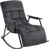 CLP Sedia a dondolo imbottita Elara con poggiapiedi, poltrona relax con schienale regolabile e tasca laterale, adatta per allattamento Colore:grigio scuro;Materiale:Velluto