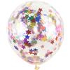 XMCBGTQRKT 100 palloncini arcobaleno coriandoli dorati in lattice glitterati trasparenti palloncini ad elio per matrimoni, baby shower, feste di compleanno, decorazioni NO.841 (stelle miste)