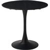 BenyLed Tavolo da Pranzo Rotondo, Tavolo da Cucina del Mid-Century con Base a Piedistallo per 4-6 Persone, Tavolino da Salotto per il Tempo Libero (Nero, 80 * 80 * 75cm)
