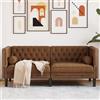 Generico Divano Chesterfield con Rinforzi 2 Posti Marrone in Scamosciato,Marrone,28kg,372692