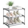 WOLTU Scarpiera, Porta Scarpe a 3 Livelli, Scaffale Stretto per Corridoio, Soggiorno, Corridoio, Struttura in Metallo, Ripiani Compatti e Rimovibili, 42 x 30 x 37 cm, Grigio