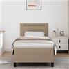 Teenpull Letto a molle con materasso e rete a doghe, 90 x 200 cm, in ecopelle, imbottito, con testiera regolabile e illuminazione a LED, per camera da letto, comodo letto