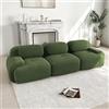 Kuczn Divano angolare modulare in corduroy, divano Boneless, divano con funzione letto, in schiuma ad alta densità 32D, design profondo, fondo antiscivolo, per soggiorno e camera da letto, verde