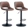 CLP Set di 2 sgabelli da bar Camden I Rivestimento in velluto Colore:marrone;Materiale base:Metallo nero opaco