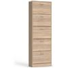 MOHOME Scarpiera Salvaspazio Slim Legno 5 Ante Rovere Dimensioni 187 x 63 x 24 cm Anta a Ribalta Porta Scarpe Doppia Profondità Moderno MDF Ingresso Camera