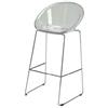 GRANDSOLEIL GRAND SOLEIL Upon Sphere Fix Sgabello da Bar in Policarbonato Trasparente con Base Cromata, 49 x 50 x 100 cm, Colore Trasparente, Made in Italy
