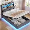 AOGLLATI Letto Singolo 90x200 CM con Contenitore Idraulico