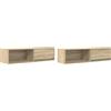 Mhdvray Set di 2 mobili bassi per TV, montaggio a parete, in rovere Sonoma, moderno, per soggiorno, con cassetto e scomparto, 100 x 31 x 25,5 cm