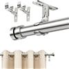 ONEJI Supporto Bastone Tenda, Supporti per Bastoni Tende Regolabili in Acciaio Inox, Staffe per Tende Montaggio a Parete o Soffitto Resistente per Bastoni 15-41 mm, Set da 2