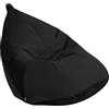 Loft 25 Velluto Poltrona a Sacco per Adulto 90x85cm, Comodo Pouf a Sacco con Riempimento, Interni Beanbag Sedia Reclinabile con Schienale, Ipoallergenico Sedia a Sacco (Nero)