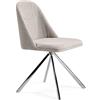 AC ANGEL CERDÁ Angel Cerdá - Sedia da Pranzo Girevole Rivestita in Tessuto Grigio | Sedie Moderne, Design Minimalista ed Elegante | 47 x 56 x 82 cm, Gambe in Acciaio Cromato | per Sala da Pranzo e Soggiorno