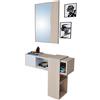 Arreditaly Mobile Danzica Mobiletto Da Ingresso Mensola Sospesa Con Specchio E Ripiani Scorrevole Arredo Arredamento Sala 100 x 31.5 x 75 cm Colore Bianco e Rovere