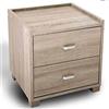 BAKAJI Comodino Camera da Letto Mobiletto Cassettiera 2 Cassetti Maniglia in Metallo Design Moderno in legno MDF Colore Rovere Mobile Arredo Casa Dimensione 40 x 43 x 44 cm