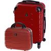 BERTOO Firenze - Collezione valigie da viaggio, Colore: rosso, SET2V1S, Classico
