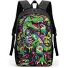 HUGS IDEA Cool 3D Animals Bookbag Dog Face Zaino Scuola Bambini, Dinosauro Graffiti