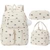 HiTotes Coquette - Zaino da scuola per ragazze, set da 3 pezzi, con fragola, zaino kawaii per scuola secondaria e media, 04-Bow Nero, 44 cm, zaino da ragazza