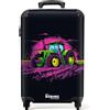 NoBoringSuitcases.com NoBoringSuitcases© Valigia Cabina Bambino Bambini Trolley Da Viaggio | 55x35x20 cm - Bagaglio A Mano Aereo Rigido Leggerissimo 4 Ruote Valigie Trattore - Neon - Agricoltura